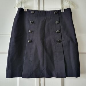 Ann Taylor LOFT Black Pencil Skirt Buttons Size 2
